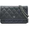 シャネル CHANEL マトラッセチェーンウォレット A33814 19番台 ブラック シルバー金具 キャビアスキン レディース ショルダーバッグ