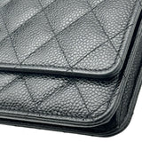 シャネル CHANEL マトラッセチェーンウォレット A33814 19番台 ブラック シルバー金具 キャビアスキン レディース ショルダーバッグ