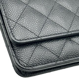 シャネル CHANEL マトラッセチェーンウォレット A33814 19番台 ブラック シルバー金具 キャビアスキン レディース ショルダーバッグ