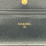 シャネル CHANEL マトラッセ チェーンウォレット A33814 26番台 ブラック ゴールド金具 キャビアスキン レディース ショルダーバッグ