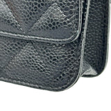 シャネル CHANEL マトラッセ チェーンウォレット A33814 26番台 ブラック ゴールド金具 キャビアスキン レディース ショルダーバッグ