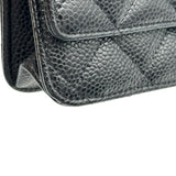 シャネル CHANEL マトラッセ チェーンウォレット A33814 26番台 ブラック ゴールド金具 キャビアスキン レディース ショルダーバッグ