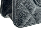 シャネル CHANEL マトラッセ チェーンウォレット A33814 26番台 ブラック ゴールド金具 キャビアスキン レディース ショルダーバッグ