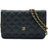 シャネル CHANEL マトラッセチェーンウォレット ブラック キャビアスキン レディース ショルダーバッグ
