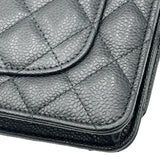 シャネル CHANEL マトラッセチェーンウォレット ブラック キャビアスキン レディース ショルダーバッグ
