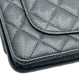 シャネル CHANEL マトラッセチェーンウォレット ブラック キャビアスキン レディース ショルダーバッグ