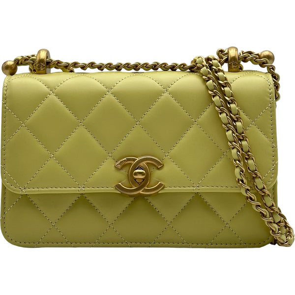 シャネル CHANEL マトラッセ チェーンショルダー AP2289 イエロー