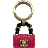 シャネル CHANEL マトラッセバッグリング ゴールド/ピンク メタル アクセサリー
