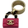 シャネル CHANEL マトラッセバッグリング ゴールド/ピンク メタル アクセサリー