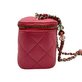 シャネル CHANEL マトラッセミニバニティ ピンク ゴールド金具 ラムスキン レディース ショルダーバッグ