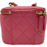 シャネル CHANEL マトラッセミニバニティ ピンク ゴールド金具 ラムスキン レディース ショルダーバッグ