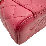 シャネル CHANEL マトラッセミニバニティ ピンク ゴールド金具 ラムスキン レディース ショルダーバッグ