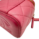 シャネル CHANEL マトラッセミニバニティ ピンク ゴールド金具 ラムスキン レディース ショルダーバッグ