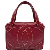 シャネル CHANEL ワイルドステッチハンド 9番台 レッド ゴールド金具 キャビアスキン レディース ハンドバッグ