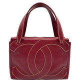 シャネル CHANEL ワイルドステッチハンド 9番台 レッド ゴールド金具 キャビアスキン レディース ハンドバッグ