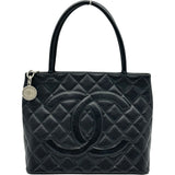 シャネル CHANEL 復刻トート A01804 5番台 ブラック シルバー金具 キャビアスキン レディース トートバッグ