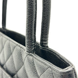 シャネル CHANEL 復刻トート A01804 6番台 ブラック シルバー金具 キャビア レディース トートバッグ