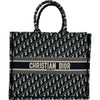 クリスチャン・ディオール Christian Dior ブックトートラージ ネイビー キャンバス レディース トートバッグ