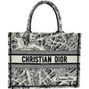 クリスチャン・ディオール Christian Dior ブックトート ミディアム ブラック/ホワイト キャンバス レディース トートバッグ