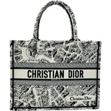 クリスチャン・ディオール Christian Dior ブックトート ミディアム ブラック/ホワイト キャンバス レディース トートバッグ