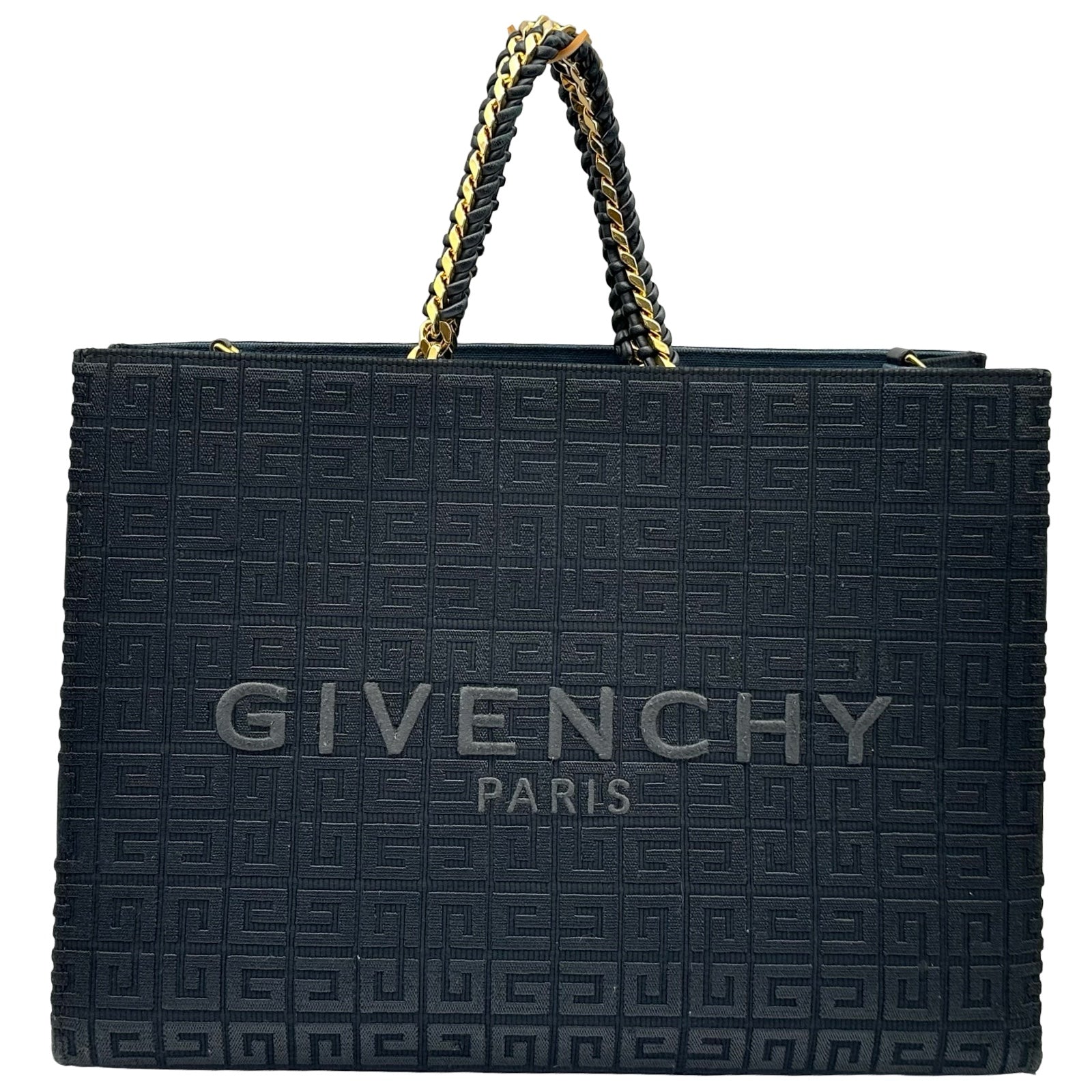 ジバンシィ GIVENCHY ブラック トートバッグ 美品 ジバンシィ GIVENCHY Gトートミディアムチェーン ブラック キャンバス