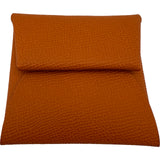 エルメス HERMES バスティア ヴェルソ B刻印 オレンジ/ライム エプソン ユニセックス コインケース