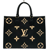 ルイ・ヴィトン LOUIS VUITTON オンザゴーMM M45495 ノワール/ベージュ モノグラム・アンプラント レディース トートバッグ