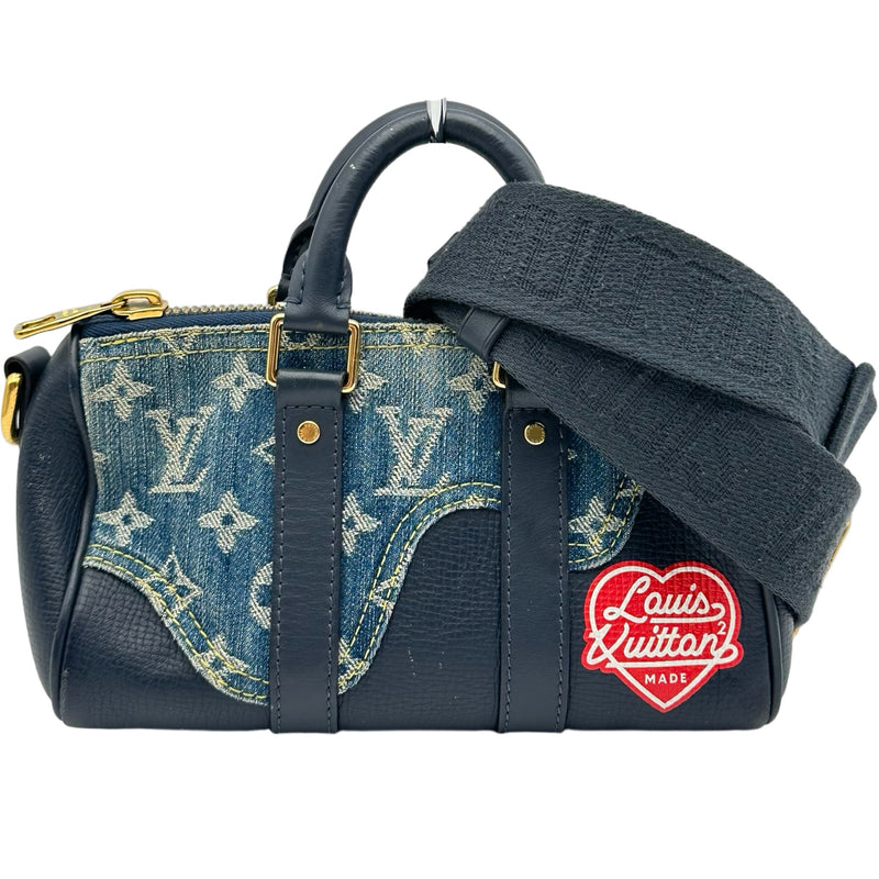 ルイ・ヴィトン LOUIS VUITTON キーポルXS NIGOコラボ M81011 ブルー