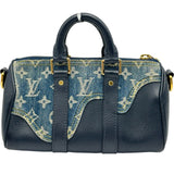 ルイ・ヴィトン LOUIS VUITTON キーポルXS NIGOコラボ M81011 ブルー モノグラム・デニム メンズ ショルダーバッグ