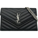 サンローラン SAINT LAURENT カサンドラチェーンショルダー 893953 ブラック キャビアスキン レディース ショルダーバッグ