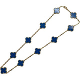 ヴァンクリーフ＆アーペル Van Cleef & Arpels ヴィンテージアルハンブラネックレス10モチーフ ゴールド Au750 ブルーアゲート ジュエリー