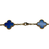 ヴァンクリーフ＆アーペル Van Cleef & Arpels ヴィンテージアルハンブラネックレス10モチーフ ゴールド Au750 ブルーアゲート ジュエリー