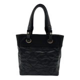 シャネル CHANEL パリビアリッツトートPM A34208 17番台 ブラック コーティングキャンバス レディース トートバッグ