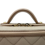 シャネル CHANEL CCフィリグリースモールヴァニティバッグ A93342 27番台 ベージュ ゴールド金具 キャビアスキン レディース ショルダーバッグ