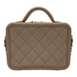 シャネル CHANEL CCフィリグリースモールヴァニティバッグ A93342 27番台 ベージュ ゴールド金具 キャビアスキン レディース ショルダーバッグ