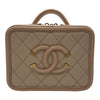 シャネル CHANEL CCフィリグリースモールヴァニティバッグ A93342 27番台 ベージュ ゴールド金具 キャビアスキン レディース ショルダーバッグ