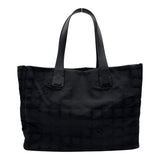 シャネル CHANEL ニュートラベルライントートMM A15991 10番台 ブラック ナイロンジャガード/レザー レディース トートバッグ