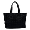 シャネル CHANEL ニュートラベルライントートMM A15991 10番台 ブラック ナイロンジャガード/レザー レディース トートバッグ