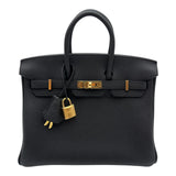 エルメス HERMES バーキン25 G刻 ブラック ゴールド金具 トゴ レディース ハンドバッグ