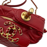 シャネル CHANEL CHANEL19 スモールホーボーバッグ AS1745 29番台 レッド ゴールド金具 ラムスキン レディース ハンドバッグ