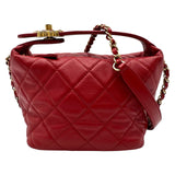 シャネル CHANEL CHANEL19 スモールホーボーバッグ AS1745 29番台 レッド ゴールド金具 ラムスキン レディース ハンドバッグ