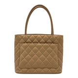 シャネル CHANEL 復刻トート A01804 8番台 ベージュ ゴールド金具 キャビアスキン レディース トートバッグ