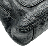 シャネル CHANEL ロゴマーク トートバッグ 5番台 ブラック ゴールド金具 カーフ レディース ショルダーバッグ