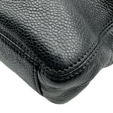 シャネル CHANEL ロゴマーク トートバッグ 5番台 ブラック ゴールド金具 カーフ レディース ショルダーバッグ