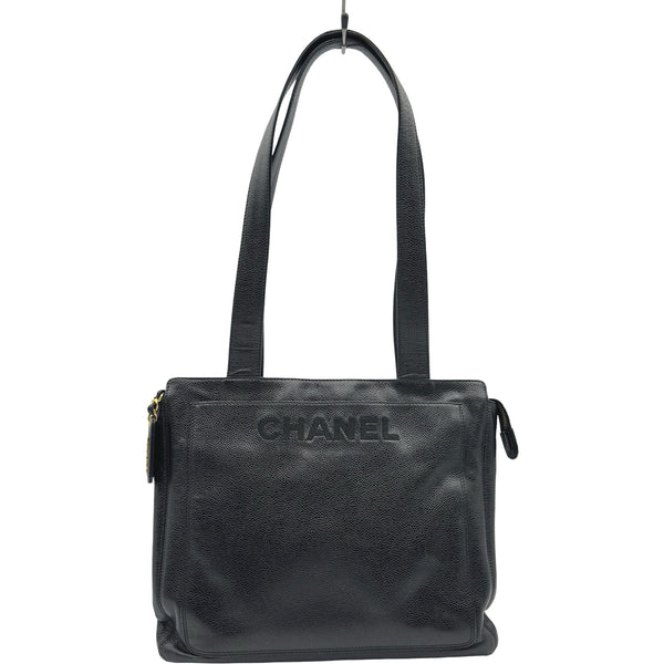 シャネル CHANEL ロゴマーク トートバッグ 5番台 ブラック ゴールド シャネル CHANEL ロゴマーク トートバッグ 5番台 ブラック ゴールド
