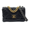 シャネル CHANEL CHANEL19 ラージバッグ AS1161 ブラック ゴールド/シルバー金具 シャイニーラムスキン レディース ショルダーバッグ