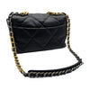 シャネル CHANEL CHANEL19 ラージバッグ AS1161 ブラック ゴールド/シルバー金具 シャイニーラムスキン レディース ショルダーバッグ