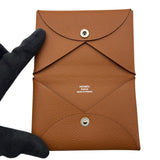 エルメス HERMES カルヴィ Y刻 ゴールド エプソン レディース カードケース