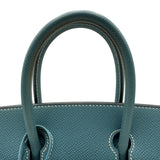 エルメス HERMES バーキン25 □M刻 ブルージーン シルバー金具 エプソン レディース ハンドバッグ
