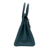 エルメス HERMES バーキン25 □M刻 ブルージーン シルバー金具 エプソン レディース ハンドバッグ